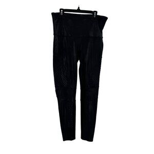 Spanx Faux Leather Black Leggings Womens XL Nylon/Elastane Blend High-Waisted